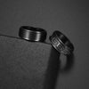 Wholesale Jewelry Titanium Steel Men's Ring Blackplated Frosted Geometric Rotating Decompression