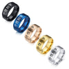 Wholesale Jewelry Titanium Steel Men's Ring With Geometric Design And Electroplating Treatment