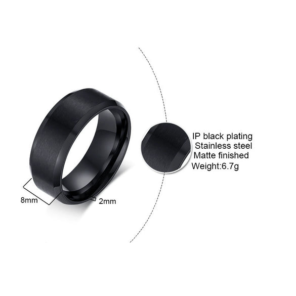 Wholesale Jewelry Titanium Steel Men's Ring With Geometric Design And Electroplating Treatment