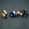 Wholesale Jewelry Titanium Steel Men's Ring With Geometric Design And Electroplating Treatment