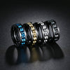 Wholesale Jewelry Titanium Steel Multicolor Geometric Rotation Decompression Unisex Ring Electroplated