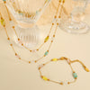 Wholesale Jewelry 316L Stainless Steel O Chain Electroplated Sweet Cool Geometric Style Women's Necklace And Bracelet Accessories