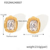 Wholesale Jewelry 316L Stainless Steel Oval Chain Style Retro Light Luxury Cold Niche Design Electroplated Earrings Bracelet Set