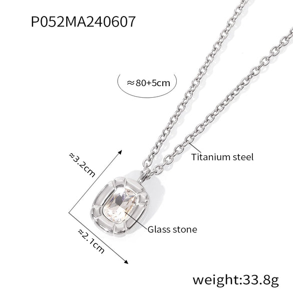 Wholesale Jewelry 316L Stainless Steel Oval Chain Style Retro Light Luxury Cold Niche Design Electroplated Earrings Bracelet Set
