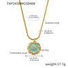 Wholesale Jewelry 316L Stainless Steel Pearl Weight Glaze Plants Flowers Pattern Electroplating Women's Court Style Necklace