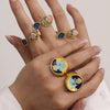 Wholesale Jewelry 316L Stainless Steel Pearl Weight Glaze Plants Flowers Pattern Electroplating Women's Court Style Necklace
