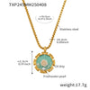 Wholesale Jewelry 316L Stainless Steel Pearl Weight Glaze Plants Flowers Pattern Electroplating Women's Court Style Necklace