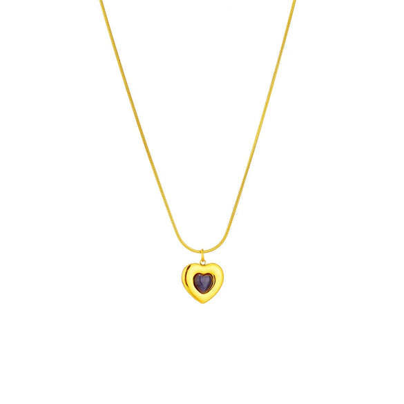 Wholesale Jewelry Titanium Steel Pendant Love Chain Retro Simple Design Electroplating For Women