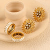 Wholesale Jewelry Titanium Steel Plant Flowers Woven Tassel Electroplating Necklace Bracelet Ring Set