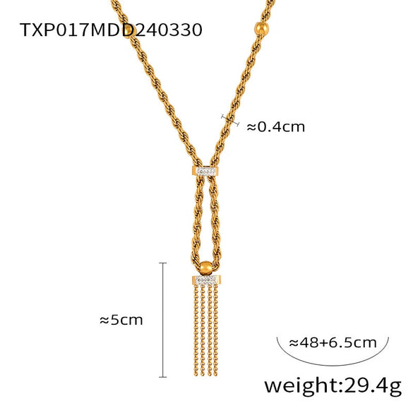 Wholesale Jewelry Titanium Steel Plant Flowers Woven Tassel Electroplating Necklace Bracelet Ring Set