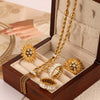 Wholesale Jewelry Titanium Steel Plant Flowers Woven Tassel Electroplating Necklace Bracelet Ring Set