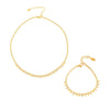 Wholesale Jewelry 316L Stainless Steel Plated 18K Gold Round Bead Spacer Diamond Tassel Necklace And Bracelet
