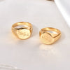 Wholesale Jewelry Titanium Steel Printed Ring With Letters Numbers Text Cold Minimalist Style Electroplated For Women