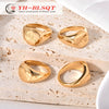 Wholesale Jewelry Titanium Steel Printed Ring With Letters Numbers Text Cold Minimalist Style Electroplated For Women