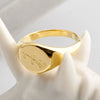 Wholesale Jewelry Titanium Steel Printed Ring With Letters Numbers Text Cold Minimalist Style Electroplated For Women