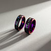 Wholesale Jewelry Titanium Steel Purple Geometric Pattern Ring And Bracelet For Couples