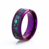Wholesale Jewelry Titanium Steel Purple Geometric Pattern Ring And Bracelet For Couples