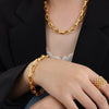Wholesale Jewelry 316L Stainless Steel Regular Chain Hiphop Geometric Electroplating Unisex Necklace Bracelet
