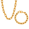 Wholesale Jewelry 316L Stainless Steel Regular Chain Hiphop Geometric Electroplating Unisex Necklace Bracelet