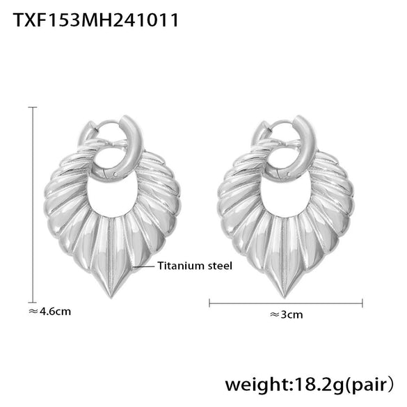 Wholesale Jewelry 316L Stainless Steel Rhinestone Roman Pattern Electroplated Necklace Earrings Suit