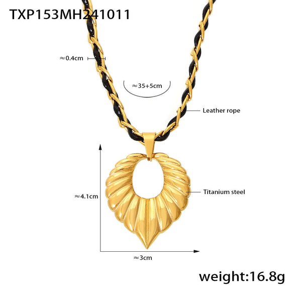 Wholesale Jewelry 316L Stainless Steel Rhinestone Roman Pattern Electroplated Necklace Earrings Suit