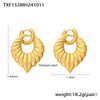 Wholesale Jewelry 316L Stainless Steel Rhinestone Roman Pattern Electroplated Necklace Earrings Suit