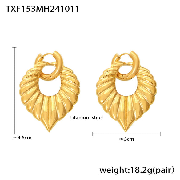 Wholesale Jewelry 316L Stainless Steel Rhinestone Roman Pattern Electroplated Necklace Earrings Suit
