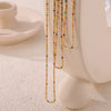 Wholesale Jewelry 316L Stainless Steel Rice Bead Chain Oil Dropping Design Electroplated Unisex