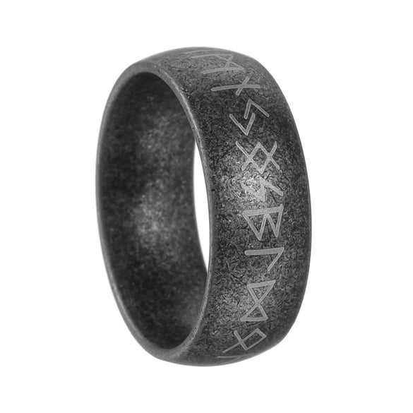 Wholesale Jewelry Titanium Steel Ring Distressed Style With Viking Loon Rune Letters Numbers Text Unisex