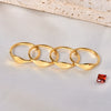 Wholesale Jewelry Titanium Steel Ring Matte Brushed Geometric Style 18K Gold Plated