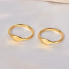 Wholesale Jewelry Titanium Steel Ring Matte Brushed Geometric Style 18K Gold Plated