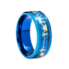 Wholesale Jewelry Titanium Steel Ring With Electrocardiogram Heartbeat Pattern And Dripping Oil Treatment Unisex Inlaid Carbon Fiber With Letters Numbers Text