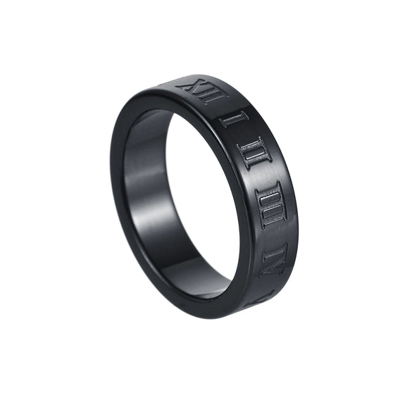 Wholesale Jewelry Titanium Steel Ring With Letters Numbers Text Pattern Vacuum Plating