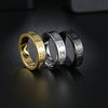 Wholesale Jewelry Titanium Steel Ring With Letters Numbers Text Pattern Vacuum Plating