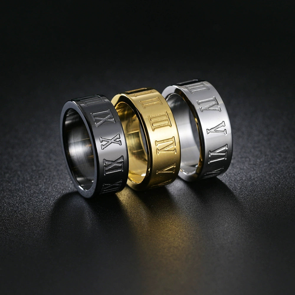Wholesale Jewelry Titanium Steel Ring With Letters Numbers Text Pattern ...