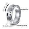 Wholesale Jewelry Titanium Steel Rotatable Letter And Number Rings Plating Oil