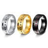 Wholesale Jewelry Titanium Steel Rotatable Letter And Number Rings Plating Oil