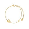 Wholesale Jewelry 316L Stainless Steel Simple Style Aircraft Star Clavicle Necklace And Bracelet For Women With Electroplating
