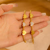 Wholesale Jewelry 316L Stainless Steel Snake Bone Chain Love Pendant Geometric Pattern Electroplated Bracelet