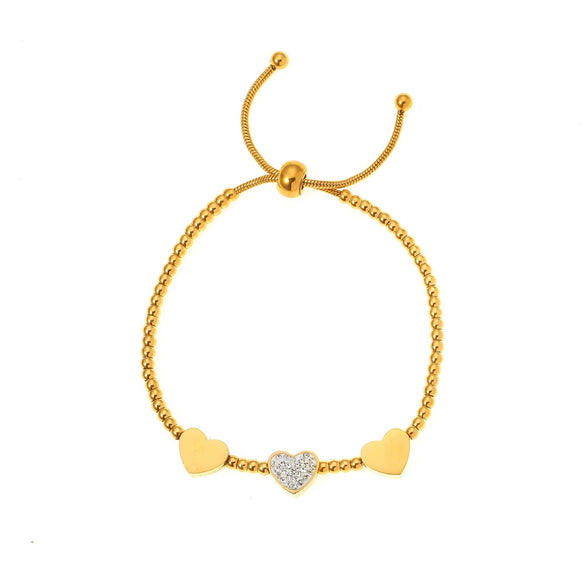 Wholesale Jewelry 316L Stainless Steel Snake Bone Chain Love Pendant Geometric Pattern Electroplated Bracelet