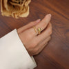 Wholesale Jewelry Titanium Steel Snakeshaped Rhombus Geometric Animals Zodiac Electroplated Ring For Women