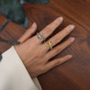 Wholesale Jewelry Titanium Steel Snakeshaped Rhombus Geometric Animals Zodiac Electroplated Ring For Women