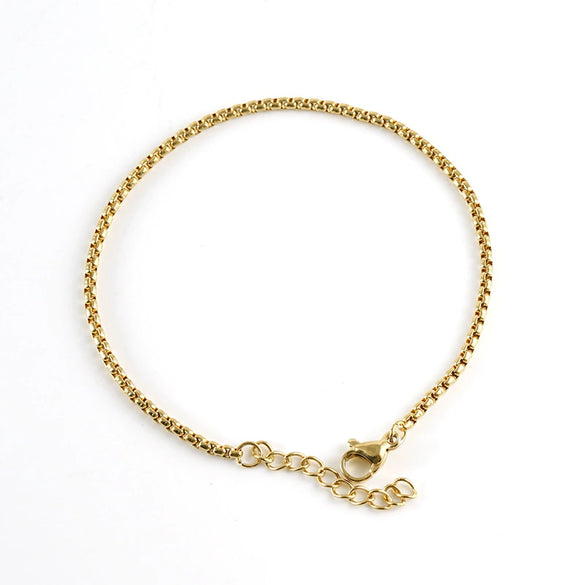 Wholesale Jewelry 316L Stainless Steel Square Geometric Electroplated Chain Bracelet For Unisex