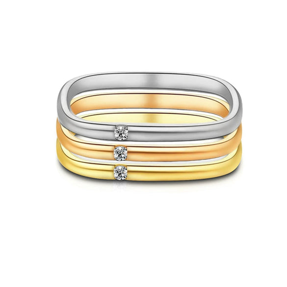 Wholesale Jewelry Titanium Steel Square Geometric Electroplated Women's Ring