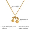 Wholesale Jewelry Titanium Steel Stainless Steel Fruit Pattern Fairy Style Earrings Necklace Suit With Pvd Vacuum Real Gold Electroplating