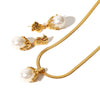 Wholesale Jewelry Titanium Steel Stainless Steel Geometric Baroque Pearl Earrings And Necklace Electroplating