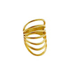 Wholesale Jewelry Titanium Steel Stainless Steel Geometric Multi Layer Line Cross Ring Electroplated Unisex Women's