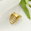 Wholesale Jewelry Titanium Steel Stainless Steel Geometric Multi Layer Line Cross Ring Electroplated Unisex Women's
