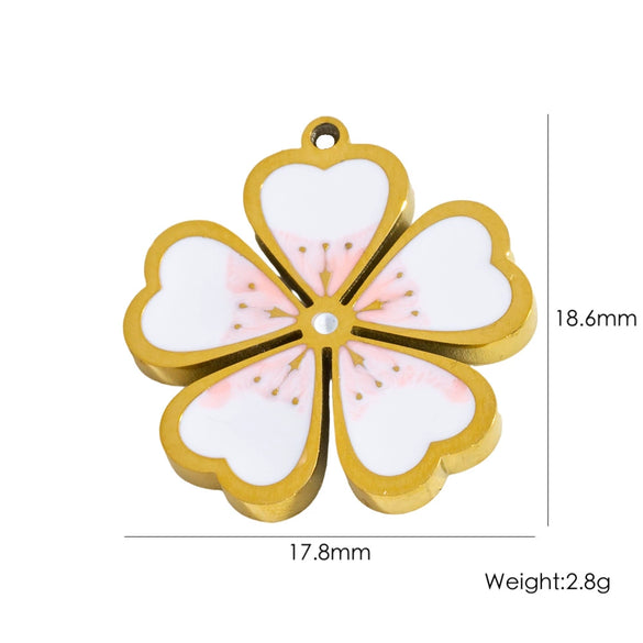 Wholesale Jewelry Titanium Steel Stainless Steel Oil Dripping Plants And Flowers Style Allmatch Jewelry Accessories