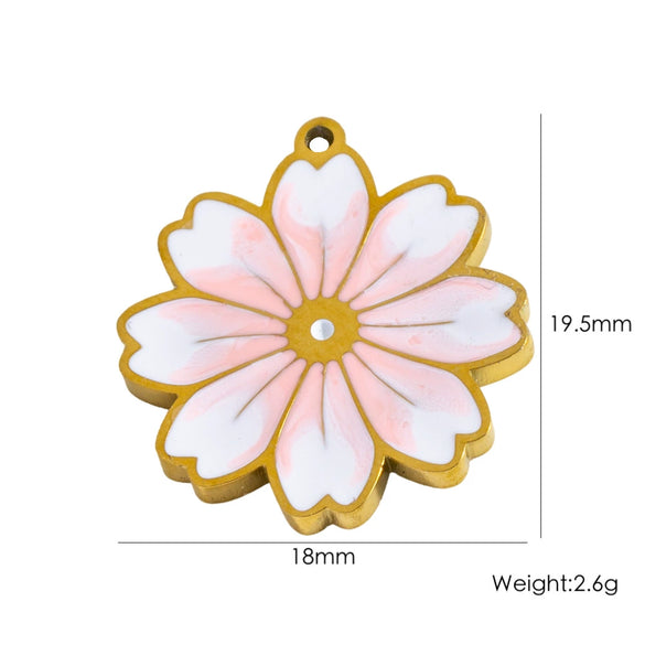 Wholesale Jewelry Titanium Steel Stainless Steel Oil Dripping Plants And Flowers Style Allmatch Jewelry Accessories